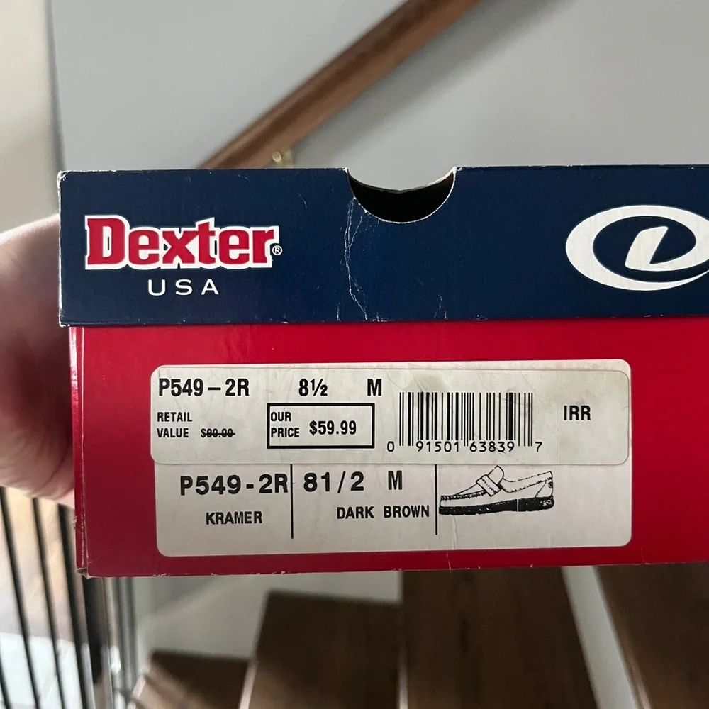 NWT Dexter Kramer Men’s Brown Leather Loafers Size 8.5M – Classic Dress Shoes